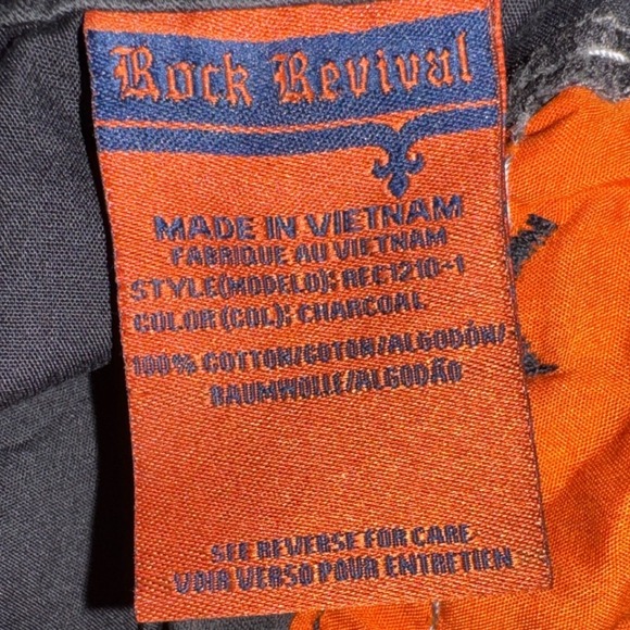 Rock Revival Mens Classic Cargo Shorts Gray Heavy White Stitch Distressed 32 23 - Picture 13 of 16